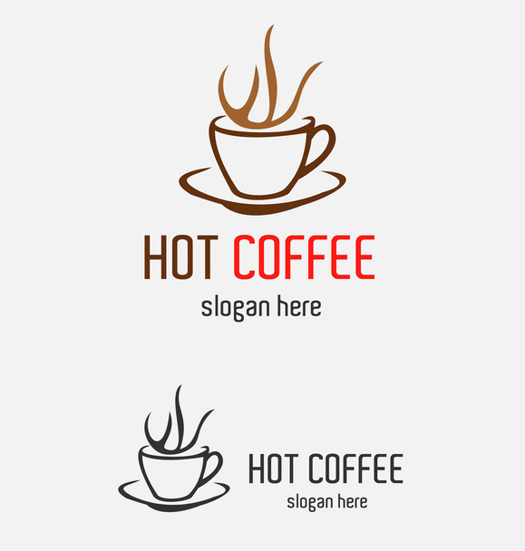 Forró kávé Logo vektoros Design - Vektor, kép