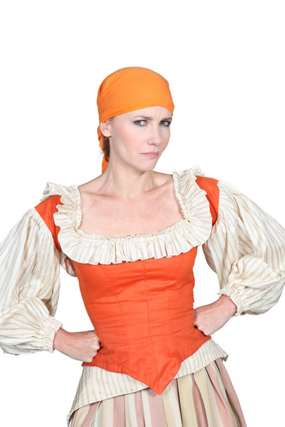 Woman dressed as maidservant - Φωτογραφία, εικόνα