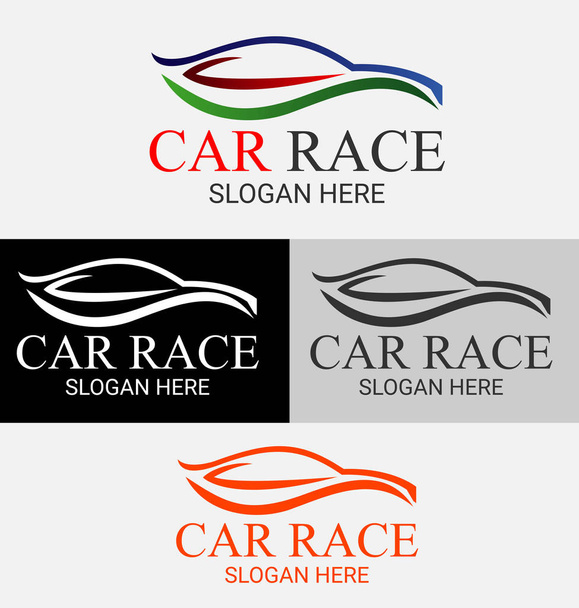 Car Race Logo Vector Template - Photo, Image