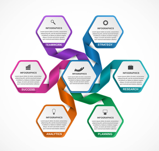 Abstract options infographics template. Infographics for business presentations or information banner. - Vektör, Görsel