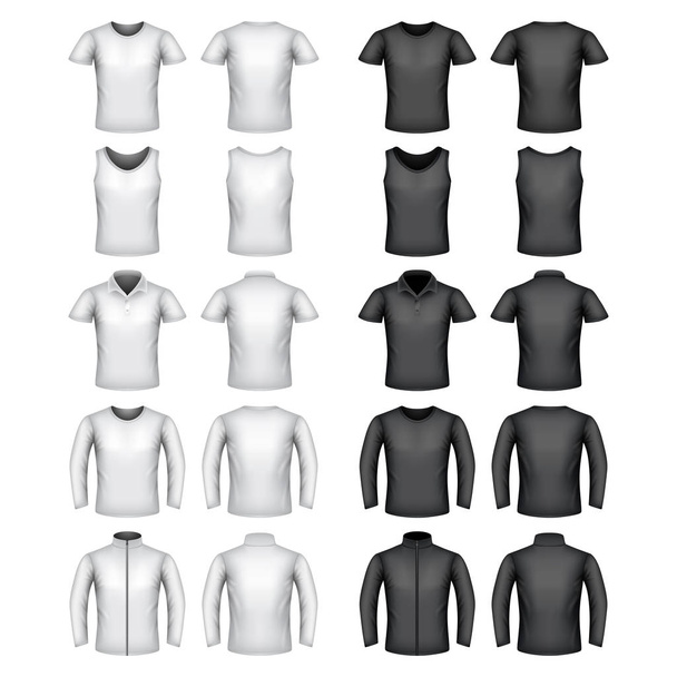 Male t-shirts vector set - Vector, Image