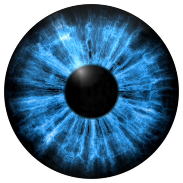 Иллюстрация человеческого голубого глаза, отражение света
.  - Фото, изображение