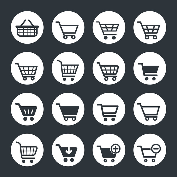 shopping cart icons - Vektör, Görsel