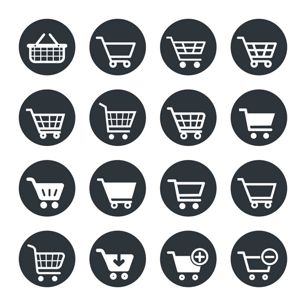 shopping carts icon set - Vetor, Imagem