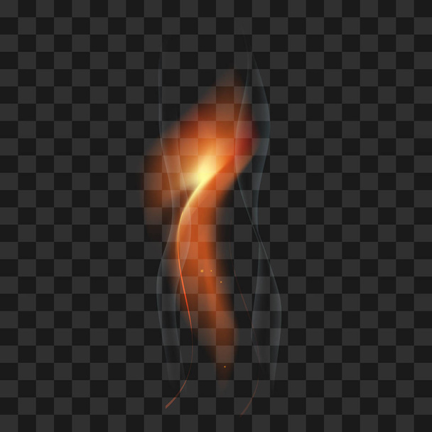 fire vector transparent flame with sparks and smoke on transpare - Vector, Image