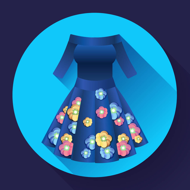 květinové šaty ikona Vektor - Vektor, obrázek