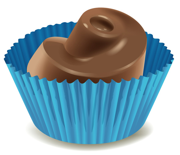 ブルーのカップのチョコレート - ベクター画像