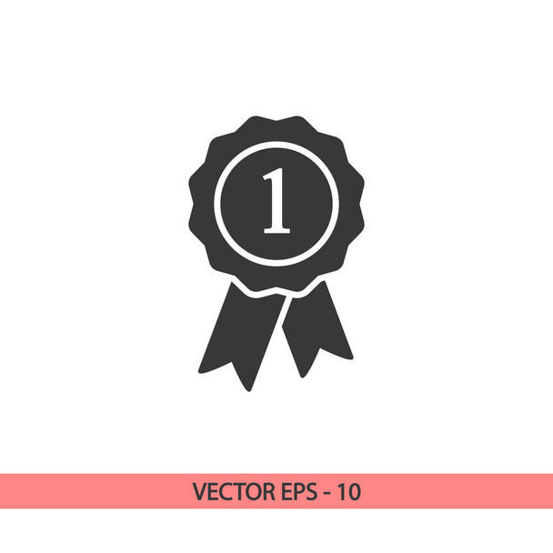 badge with ribbons icon, vector illustration. Flat design style - Vector, Image