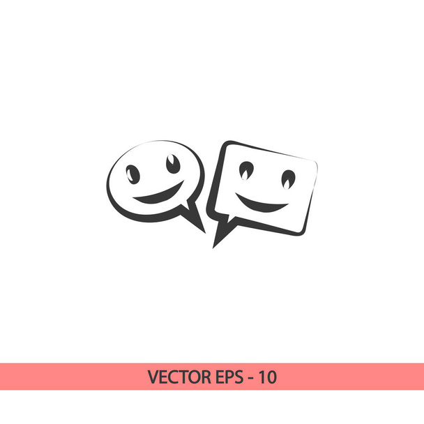 smile talking bubble  icon, vector illustration. Flat design style - Vektor, Bild
