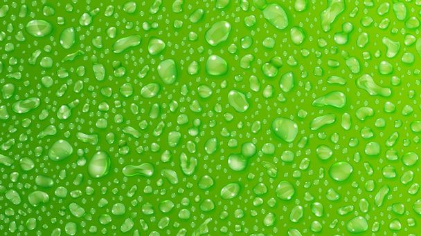 Зеленый фон капель воды
 - Вектор,изображение
