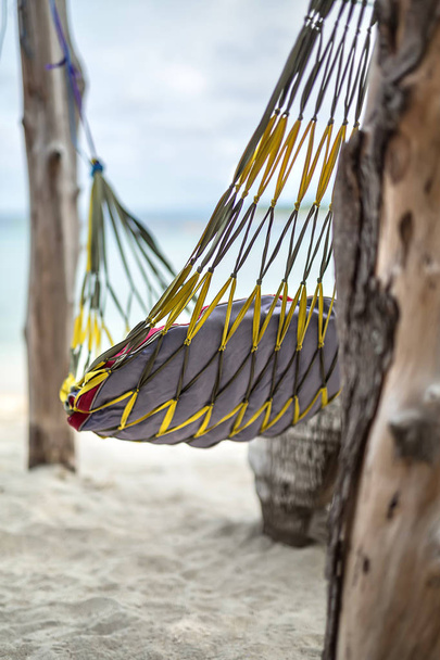 Closeup photo of hammock on beach - Foto, imagen