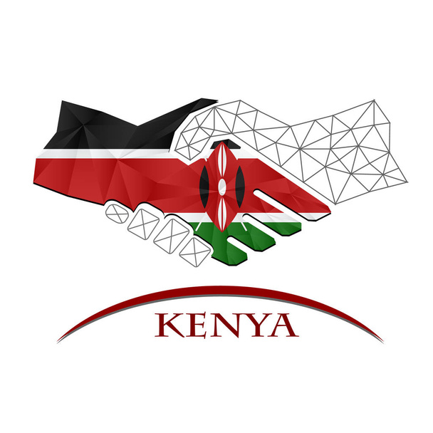 Logo handshake z vlajky Keni. - Vektor, obrázek