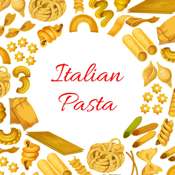 Olasz tészta makaróni, spagetti vektor poszter - Vektor, kép