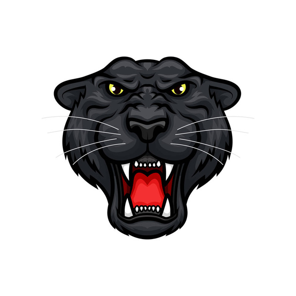 Panther roaring head muzzle vector mascot icon - Vector, Image