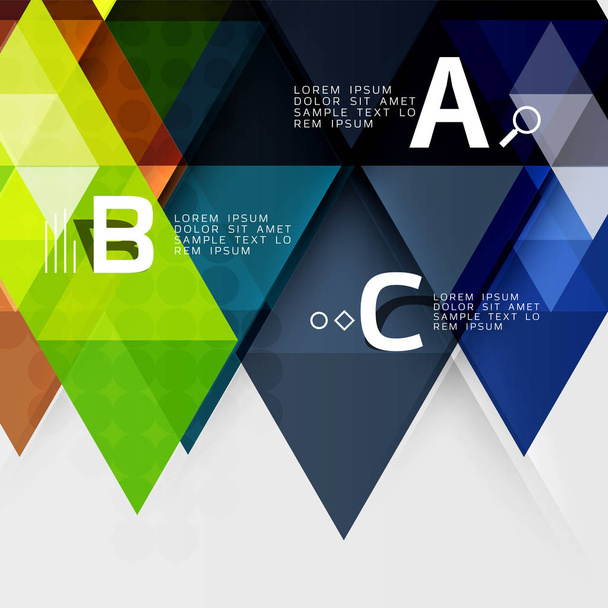 Infographic sablon - háromszög csempe háttér - Vektor, kép