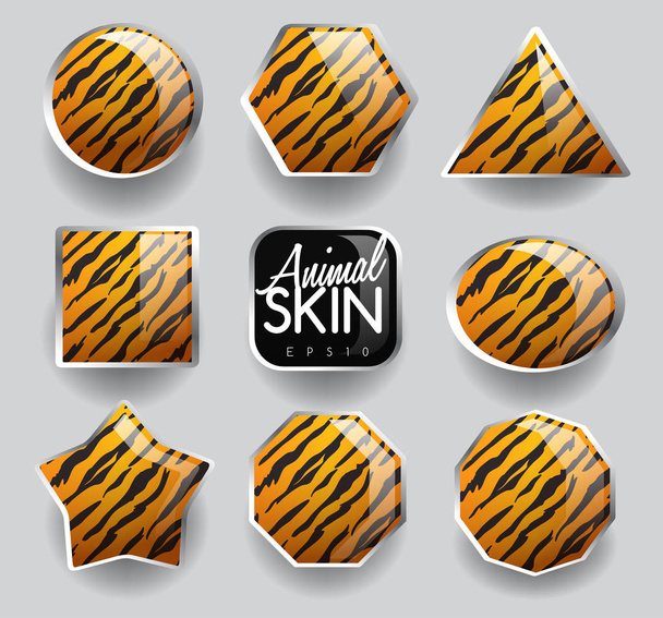Set of Wild Animal Skin Icons : Vector Illustration - Vector, Image