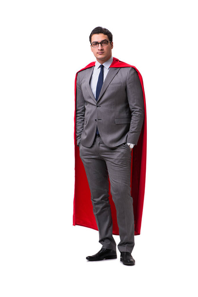 Super hero businessman isolated on white - Фото, изображение