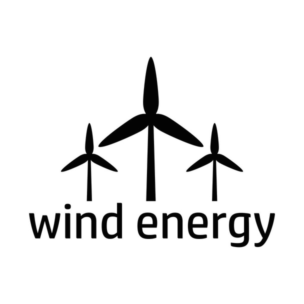 Черный значок энергии ветра
 - Вектор,изображение