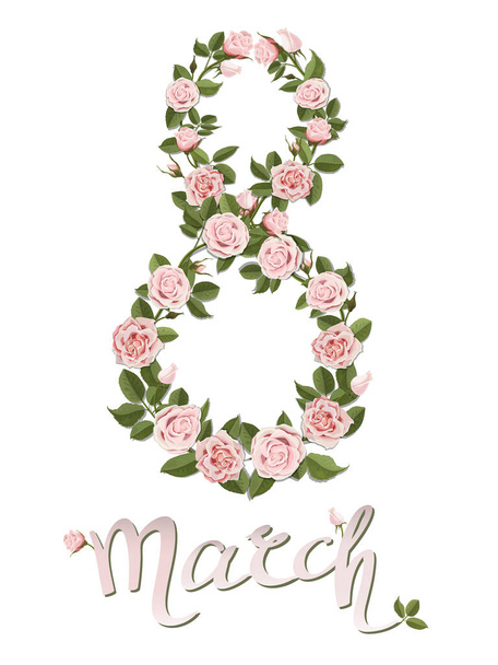 numero otto creato da fiori di rosa
 - Vettoriali, immagini