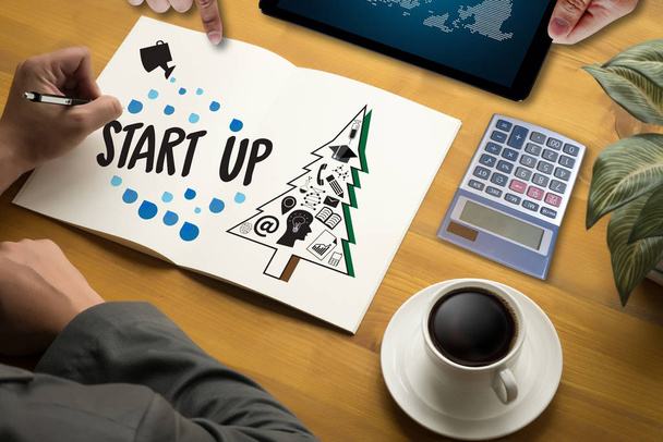 START UP IDEAS  Business Venture  group working everyday - Foto, Imagem