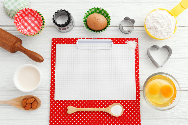 Baking background with clipboad - Photo, Image