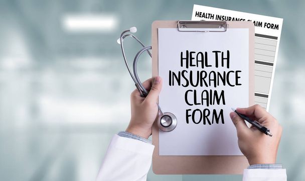 Sağlık sigortası talep formu, uygulama kavramı sağlık - Fotoğraf, Görsel