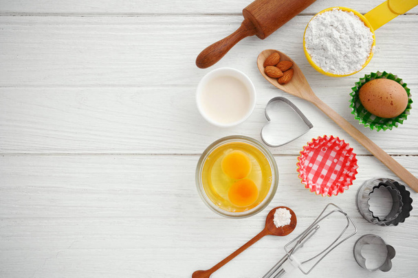 Baking background with baking ingredients - Photo, Image