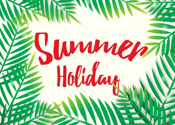 Summer Holiday with beach palm background - Vector, afbeelding