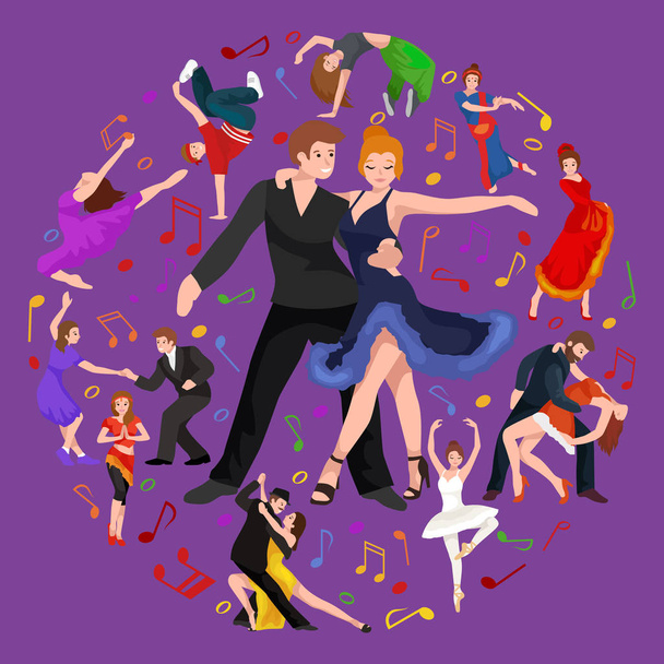 Feliz Salsa dançarinos casal isolado no pictograma ícone branco, homem e mulher no vestido salsa dança com paixão
 - Vetor, Imagem