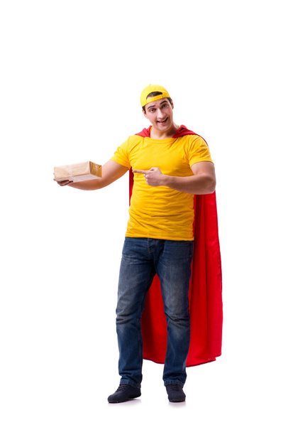 Super herói entrega cara isolado no branco - Foto, Imagem