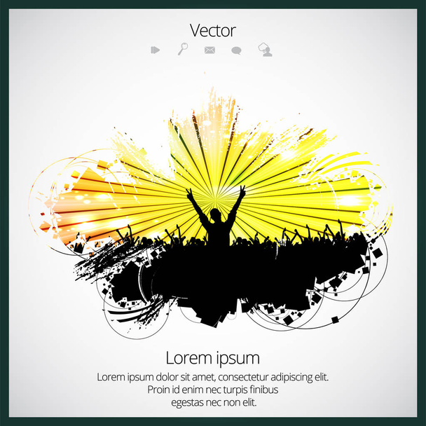 silueta de gente bailando - Vector, imagen