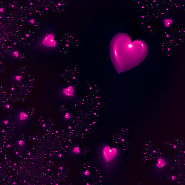 background with red hearts - 写真・画像
