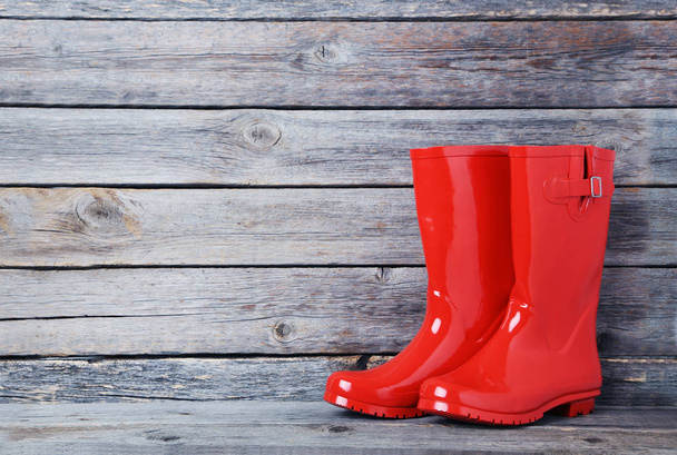 Red rubber boots - Zdjęcie, obraz