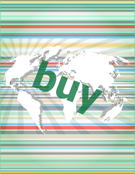 The word buy on digital screen, business concept of citation, info, testimonials, notice, textbox - Фото, зображення