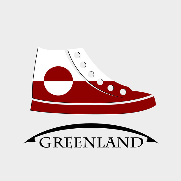 взуття значок з прапор Ґренландії - Вектор, зображення