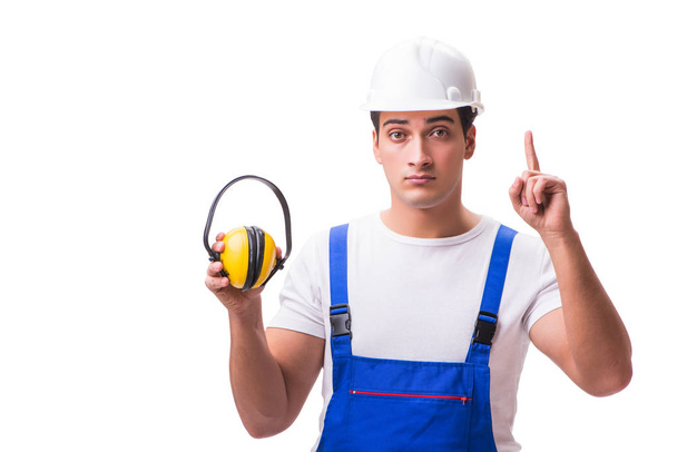 Construction worker isolated on white background - Photo, Image