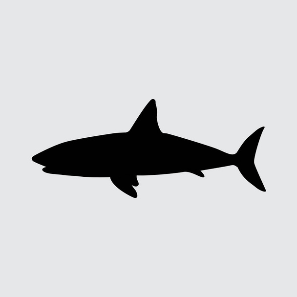köpekbalığı düz simgesi  - Vektör, Görsel