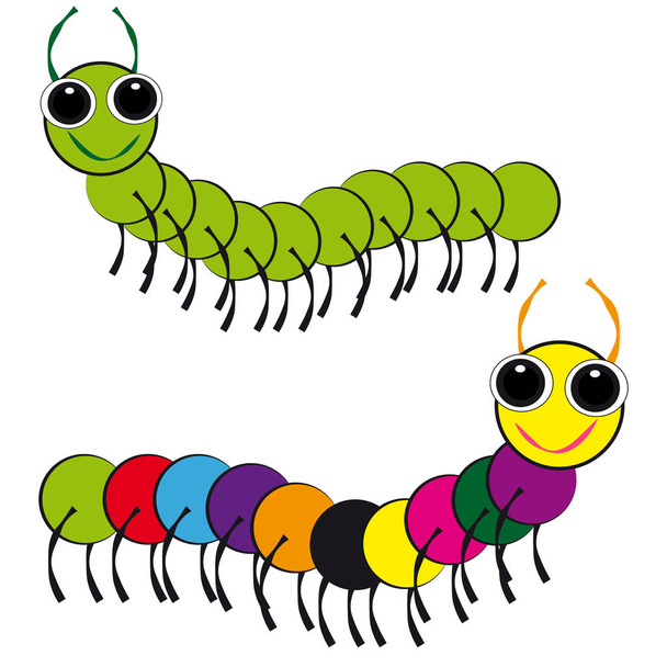 Centipedes on white background - Vector, Image