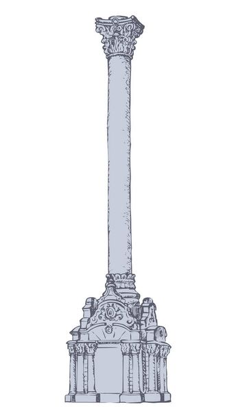 Coluna alta. Desenho vetorial
 - Vetor, Imagem