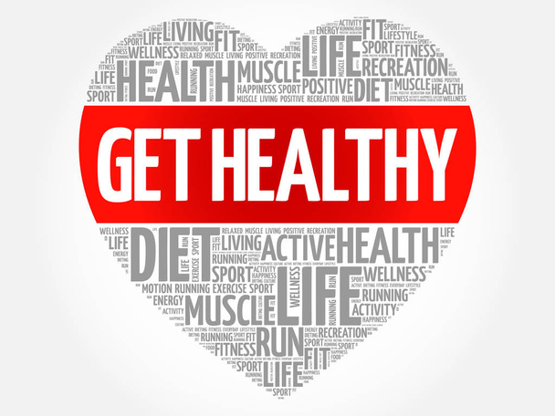 Get Healthy heart word cloud - Vektor, kép