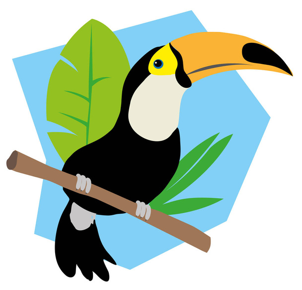 Illustration of a bird of Brazilian fauna toucan  - Vektor, kép