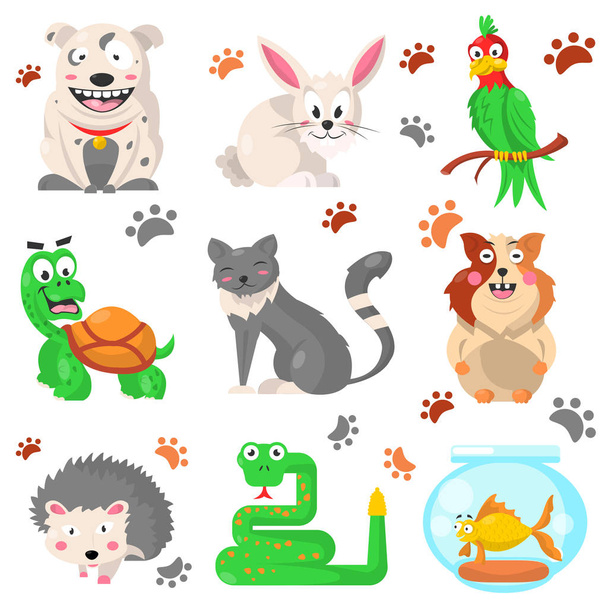 Cartoon animaux de compagnie collection colorée
 - Vecteur, image