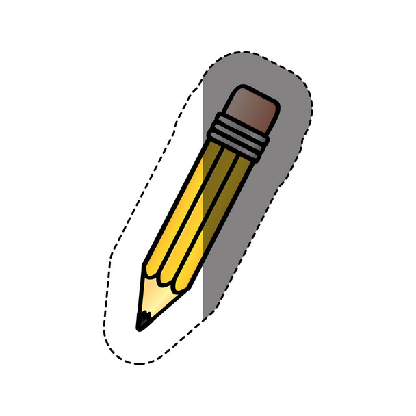 autocollant silhouette avec crayon jaune avec gomme
 - Vecteur, image