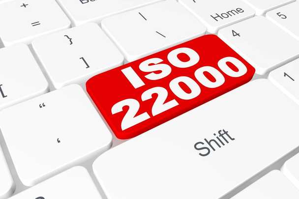 Botón "iso 22000" en el teclado 3D (Gestión de la seguridad alimentaria
) - Foto, Imagen