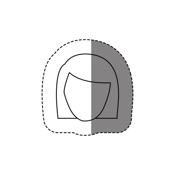 autocollant contour monochrome avec tête de femme sans visage
 - Vecteur, image