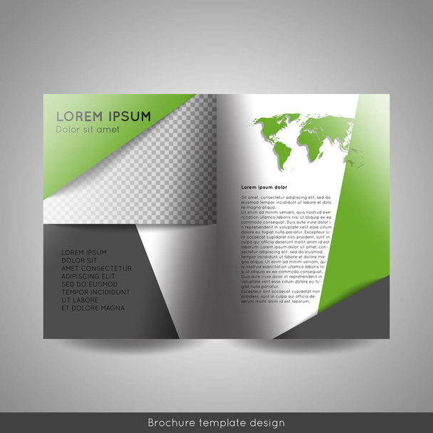 Bi fold business brochure template.   - Vector, Image