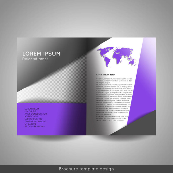 Bi fold business brochure template.   - Vector, Image