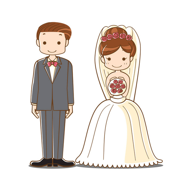 pareja de boda dibujos animados
 - Vector, imagen