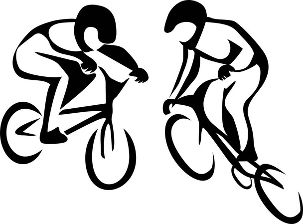 Bmx cyclist illustration - Vector, Image