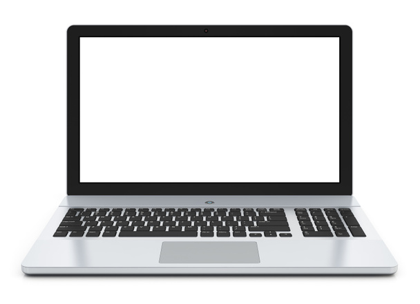 Metal laptop with blank screen - Photo, Image